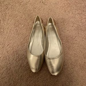 Gold ballerina flats